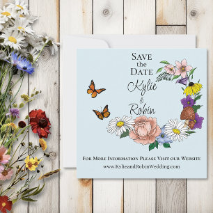 Wild Bloemen Bloemen Blauw Paddenstoelen Bruiloft Save The Date