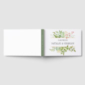 Wild Bloemen Groen Bladerdak Waterverf Bruiloft Gastenboek (Volledig)