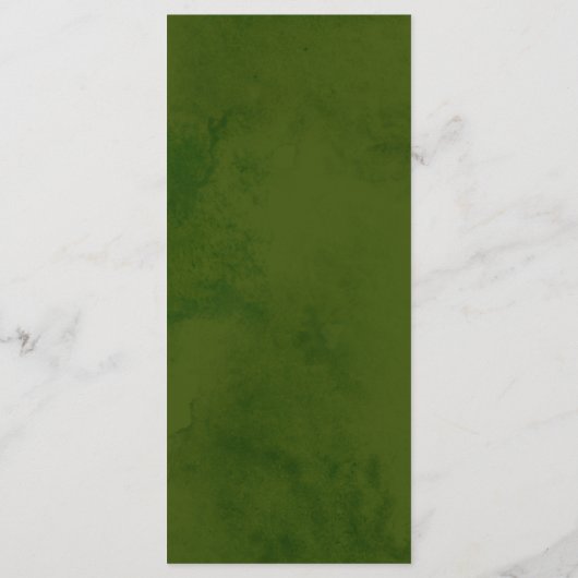 Wild Bloemen Groen Bladgroen Bruiloft Menu (Achterkant)