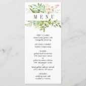 Wild Bloemen Groen Bladgroen Bruiloft Menu (Voorkant)
