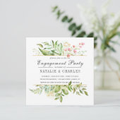 Wild Bloemen Groen Bladgroen Bruiloft Verlovingsfe Kaart (Staand voorkant)