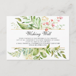 Wild Bloemen Groen Bladgroen Bruiloft Wishing Well Informatiekaartje