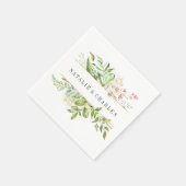 Wild Bloemen Groen Foliage Gepersonaliseerde bruil Servet (Hoek)
