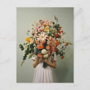 Wild Bloemenmeisje Briefkaart