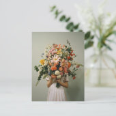 Wild Bloemenmeisje Briefkaart (Staand voorkant)