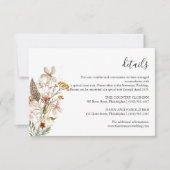 Wild bloom bloemenbruiloft Details kaart (Voorkant)