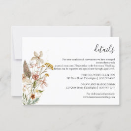 Wild bloom bloemenbruiloft Details kaart
