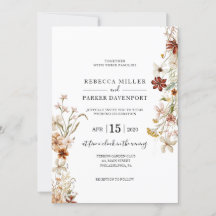 Wild bloom moderne bruiloft uitnodiging