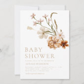 Wild Bloom Rustic Floral Baby Girl Shower Kaart (Voorkant)