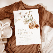 Wild Bloom Rustic Floral Baby Girl Shower Kaart