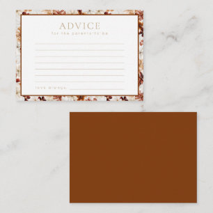 Wild Bloom Rustic Floral Baby shower Advice Kaart Notitiekaartje