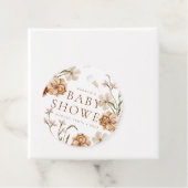 Wild Bloom Rustic Floral Baby shower Bedankjes Labels (In situ)
