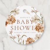 Wild Bloom Rustic Floral Baby shower Bedankjes Labels (Voorkant)