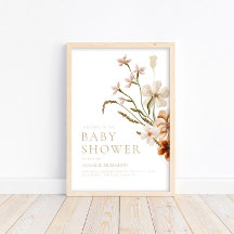 Wild Bloom Rustic Floral Baby shower Welkom