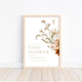 Wild Bloom Rustic Floral Baby shower Welkom Poster