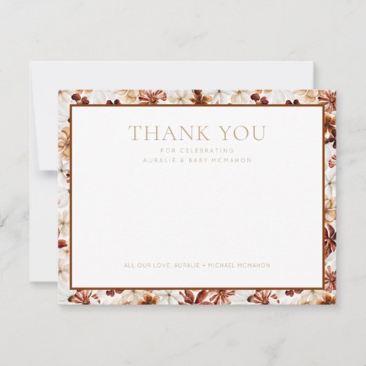 Wild Bloom Rustic Floral Hartelijk dank Bedankkaart (Voorkant)