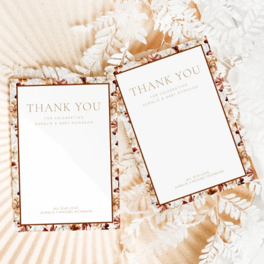 Wild Bloom Rustic Floral Hartelijk dank Notitiekaartje