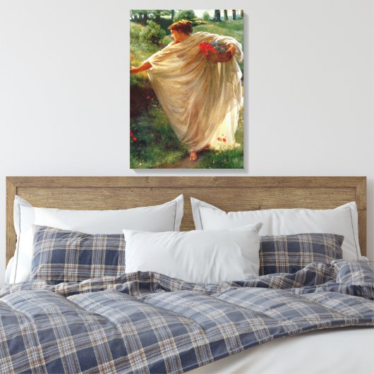 Wild Blossoms (door Edward Poynter) Canvas Afdruk (Insitu (Slaapkamer))