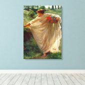 Wild Blossoms (door Edward Poynter) Canvas Afdruk (Insitu (Houten vloer))