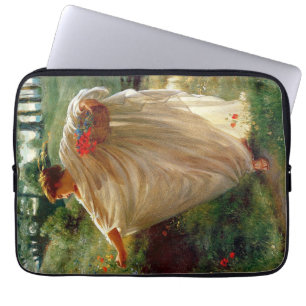 Wild Blossoms (door Edward Poynter) Laptop Sleeve
