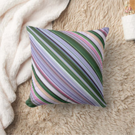 Wild Blue Aster Paarse, en Green Stripe en Plaid Kussen