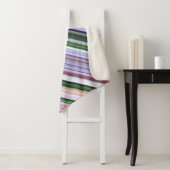 Wild Blue Asters Paarse, Blauwe en Groene Streep Sherpa Deken (In situ)