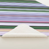 Wild Blue Asters Paarse, Blauwe en Groene Streep Sherpa Deken (3/4)