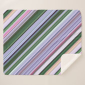 Wild Blue Asters Paarse, Blauwe en Groene Streep Sherpa Deken (Voorkant (horizontaal))