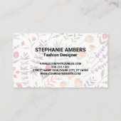 Wild Blue Flowers Spring Garden Pattern | Monogram Visitekaartje (Achterkant)