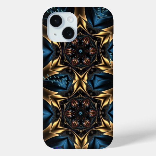 Wild Blue Gold Gears Case-Mate iPhone Case (Achterkant)