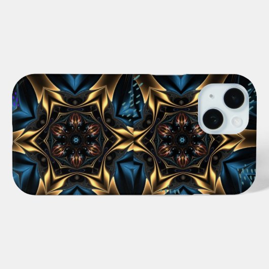 Wild Blue Gold Gears Case-Mate iPhone Case (Achterkant (horizontaal))