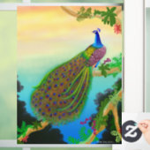 Wild Blue Indian Peacock Window Cling Raamsticker (Huis)