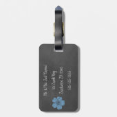 Wild Blue Rozen Chalkboard Bagagelabel (Achterkant verticaal)