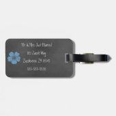 Wild Blue Rozen Chalkboard Bagagelabel (Achterkant horizontaal)