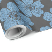 Wild Blue Rozen Chalkboard Cadeaupapier (Rol Hoek)