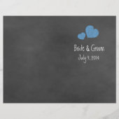 Wild Blue Rozen Chalkboard Folded Wedding Programm (Voorkant)