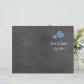 Wild Blue Rozen Chalkboard Folded Wedding Programm (Staand voorkant)