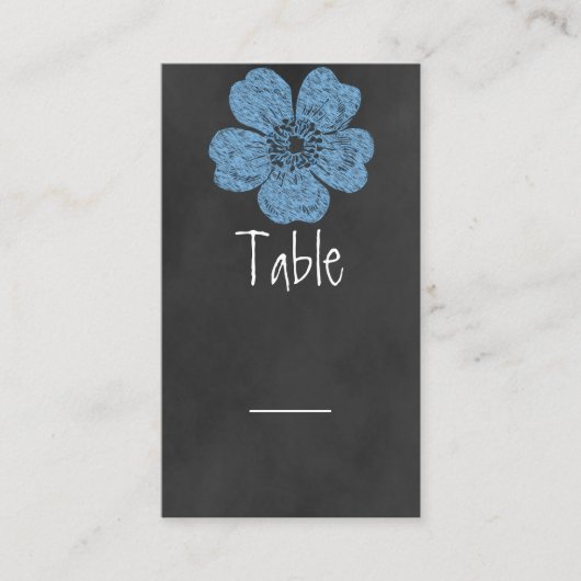 Wild Blue Rozen Chalkboard Table Kaart Plaatskaartje (Voorkant)