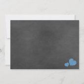 Wild Blue Rozen Chalkboard Wedding Invitation Kaart (Achterkant)