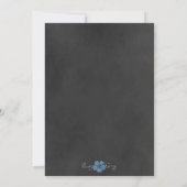 Wild Blue Rozen Chalkboard Wedding Invitation Kaart (Achterkant)