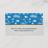 Wild Blue White Flowers Visitekaartje (Achterkant)