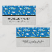 Wild Blue White Flowers Visitekaartje (Voorkant / Achterkant)