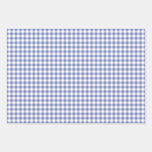 Wild Blue Yonder Gingham Controleer patroon Inpakpapier Vel (Voorkant)