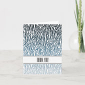 Wild Blue Zebra Print Dank u Bedankkaart (Voorkant)