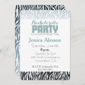 Wild Blue Zebra Print Ombre Bachelorette Kaart (Voorkant / Achterkant)