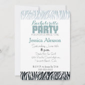 Wild Blue Zebra Print Ombre Bachelorette Kaart (Voorkant)