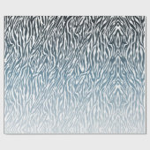 Wild Blue Zebra Print Ombre Cadeaupapier (Vlak)