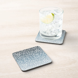 Wild Blue Zebra Print Ombre Drankjes Onderzetter