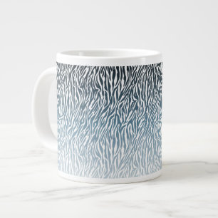 Wild Blue Zebra Print Ombre Grote Koffiekop
