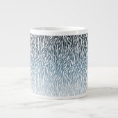 Wild Blue Zebra Print Ombre Grote Koffiekop (Voorkant)